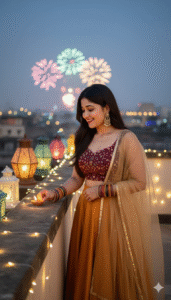 Girl Diwali AI photo editing